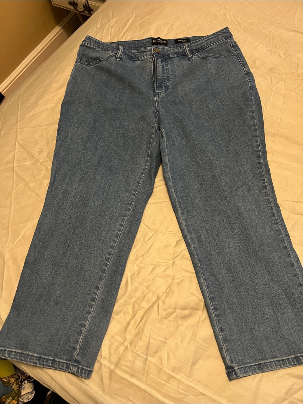 Susan Graver Wide-Leg Jeans in Light Blue Wash